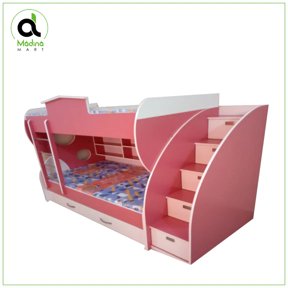 Kids Bunk Bed Pink & White