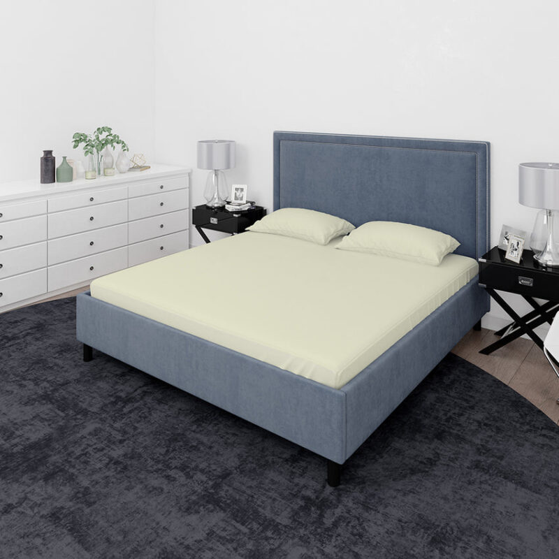 Eminent King Size Cotton Bed Sheet Dyed - Off White