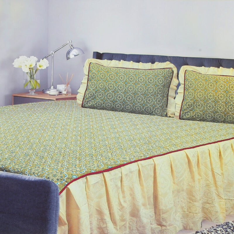 Printed Double 2 Side Frill Bed Sheet - M-3